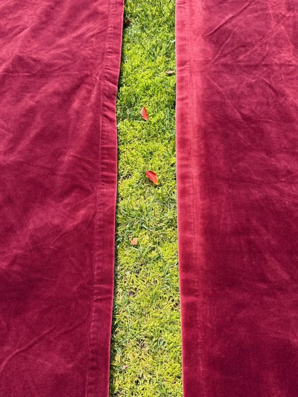 Pottery Barn Velvet Twill Merlot Red Drape Set 48x96 100% Cotton Mexico READ